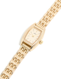 Gold Mini Rectangular Watch - link has visual effect only