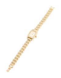 Gold Mini Rectangular Watch - link has visual effect only
