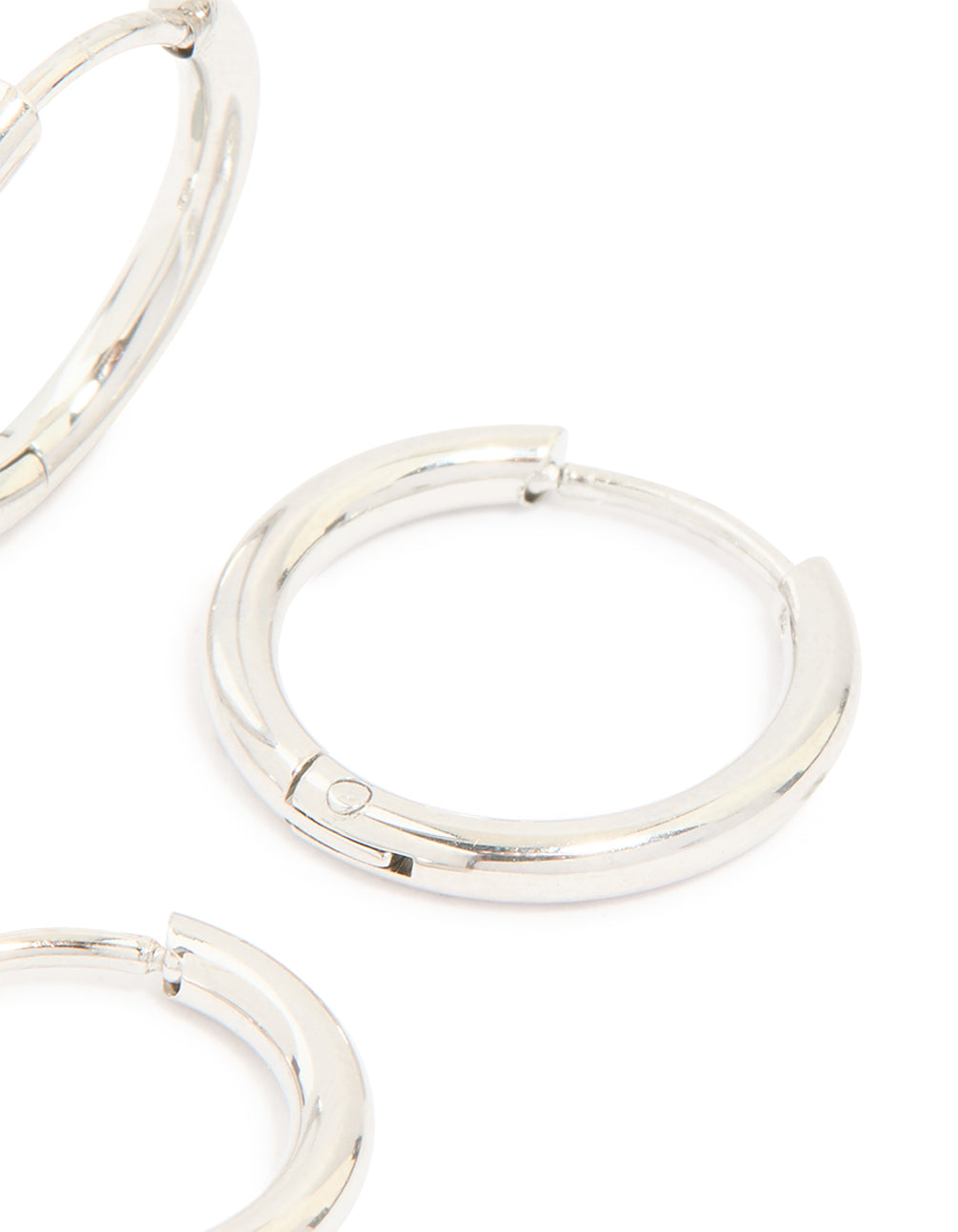 Mens Waterproof Stainless Steel Mixed Size Huggie Earrings 2 Pack