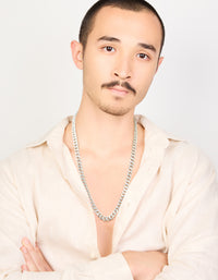 Mens Waterproof Stainless Steel Small Miami Cuban Necklace - link has visual effect only