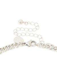 Mens Waterproof Stainless Steel Smooth Cuban Link Necklace - link has visual effect only