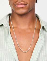 Mens Waterproof Stainless Steel Mini Box Chain Necklace - link has visual effect only