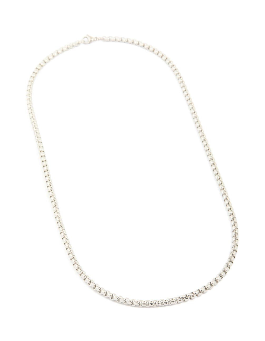 Mens Waterproof Stainless Steel Large Smooth Box Chain Necklace