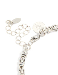 Mens Waterproof Stainless Steel Box Link Chain Bracelet - link has visual effect only