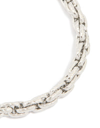 Mens Waterproof Stainless Steel Twist Link Chain Bracelet - link has visual effect only