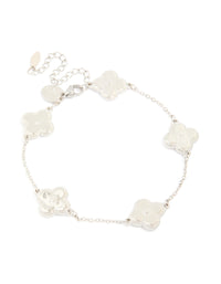 Mens Waterproof Stainless Steel Classic Clover Chain Bracelet - link has visual effect only