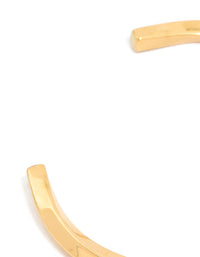 Mens Waterproof Golf Plated Stainless Steel Square Twist Wrist Cuff - link has visual effect only