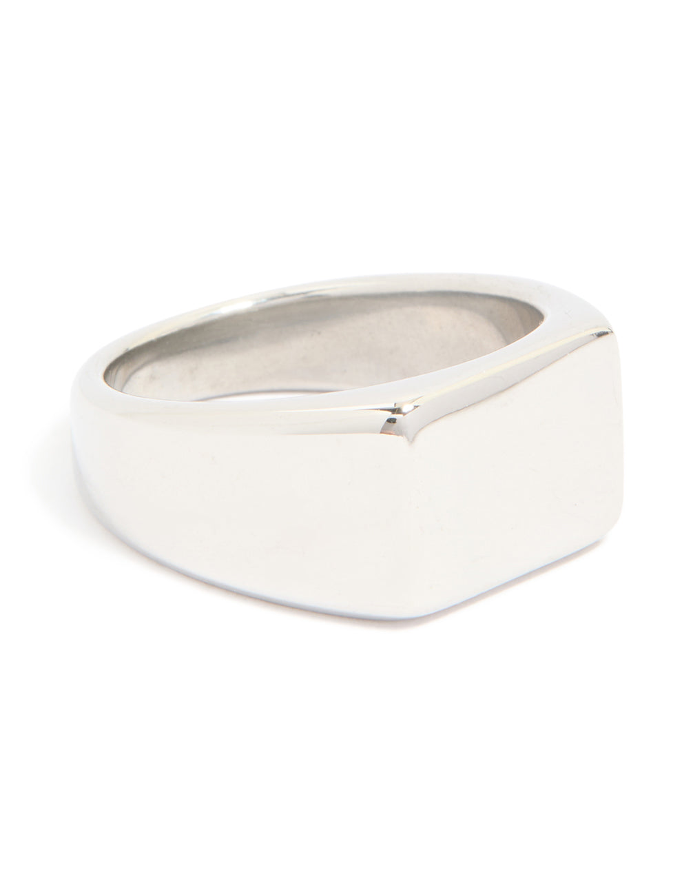 Mens Waterproof Stainless Steel Rectangle Signet Ring