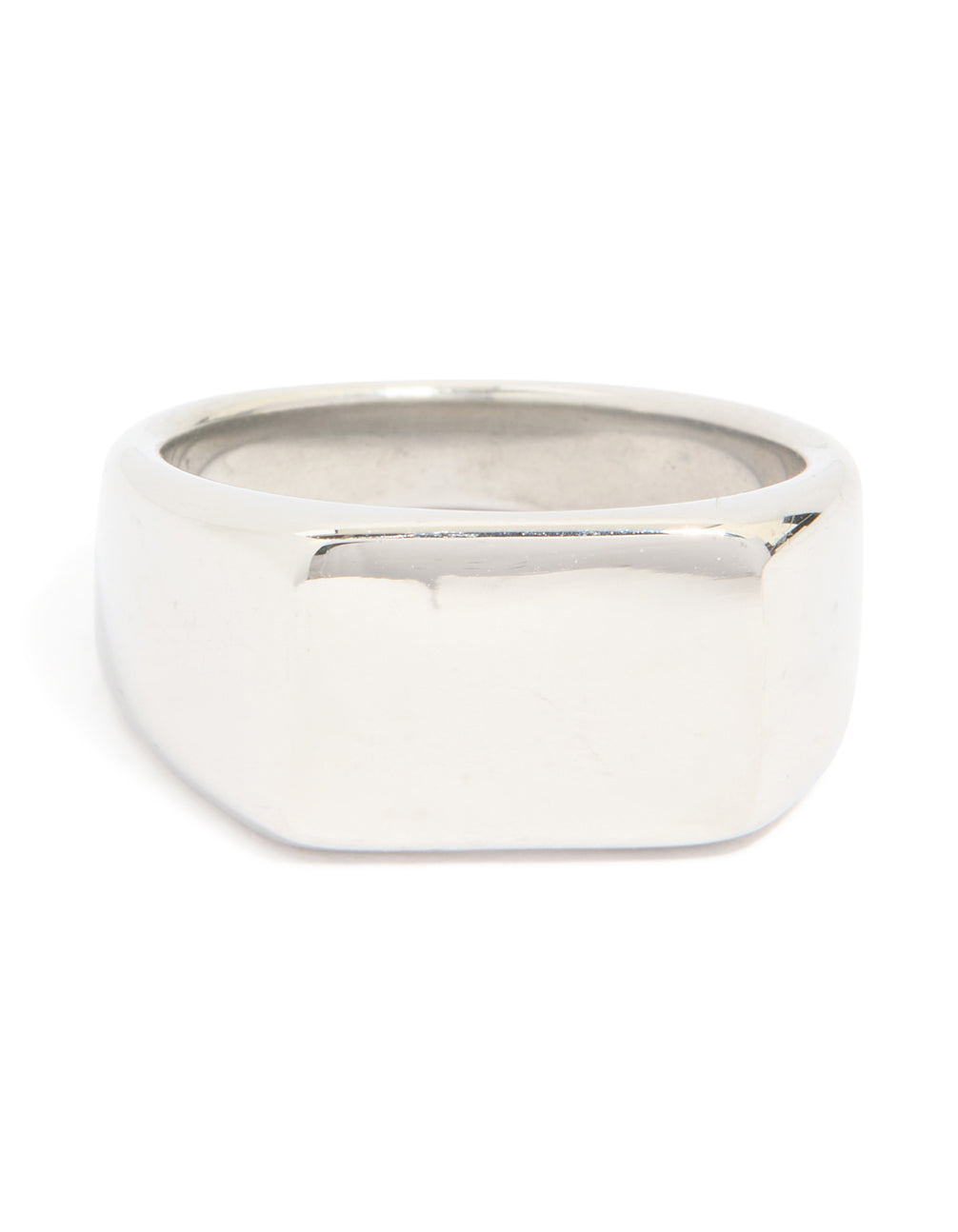 Mens Waterproof Stainless Steel Rectangle Signet Ring