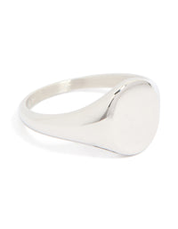 Mens Waterproof Stainless Steel Oval Signet Ring - link has visual effect only