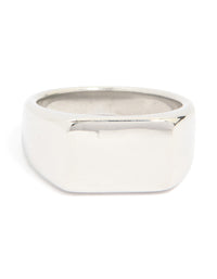 Mens Waterproof Stainless Steel Rectangle Signet Ring - link has visual effect only
