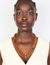 Brown Acrylic Beaded Necklace - link has visual effect only
