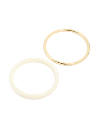 Gold Smooth & Cream Acrylic Bangles 2-Pack - link has visual effect only