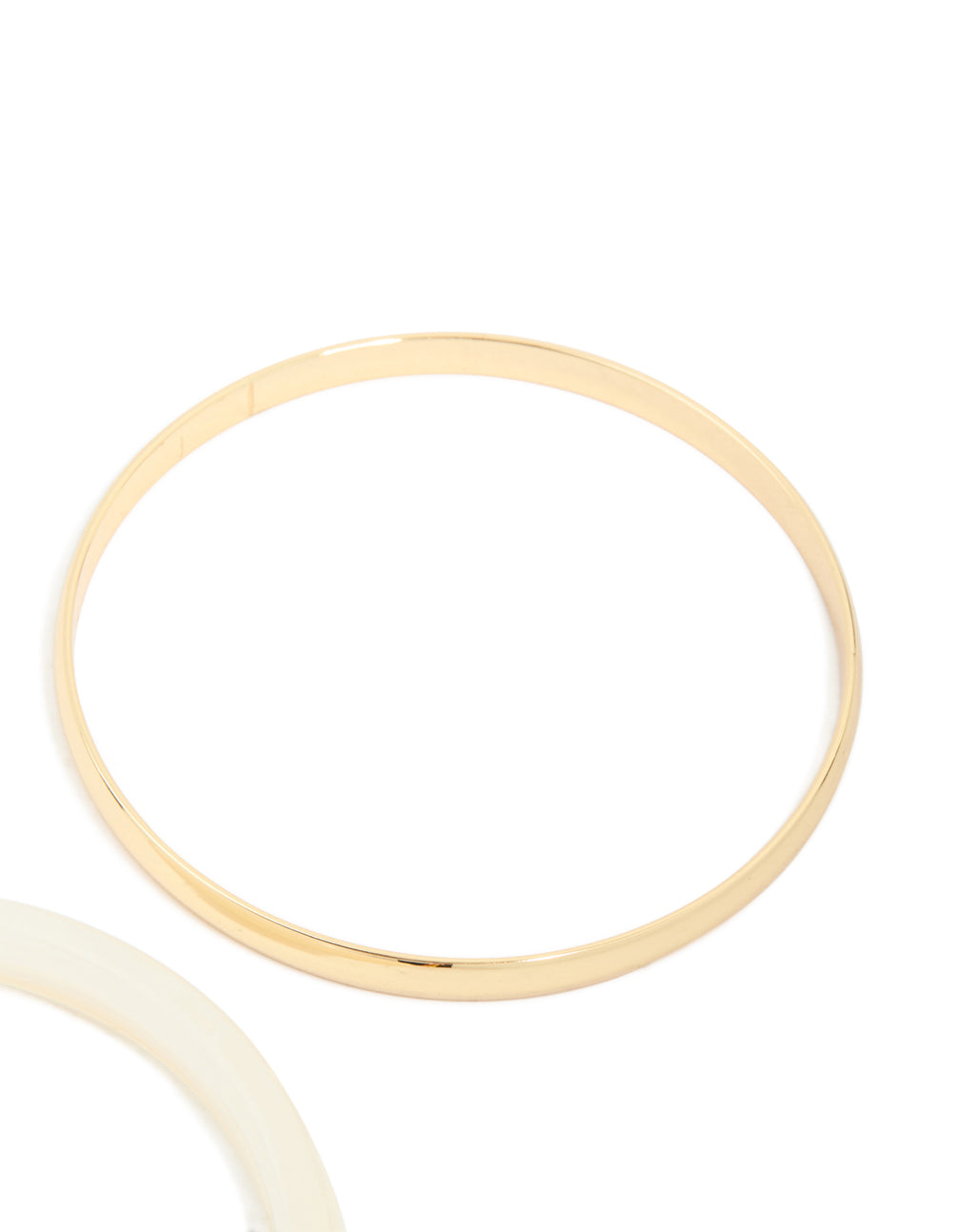 Gold Smooth & Neutral Acrylic Bangles 2-Pack