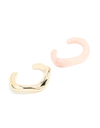 Pink & Gold Wavy Wrist Cuffs 2-Pack - link has visual effect only