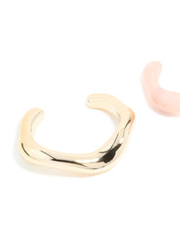 Pink & Gold Wavy Wrist Cuffs 2-Pack - link has visual effect only