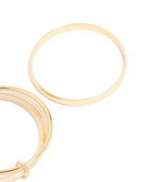 Gold Smooth & Neutral Acrylic Bangles Pack - link has visual effect only