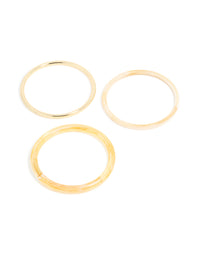 Gold Neutral & Yellow Acrylic Thin Bangles 3-Pack - link has visual effect only