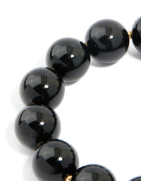 Black Acrylic Beaded Stretch Bracelet - link has visual effect only