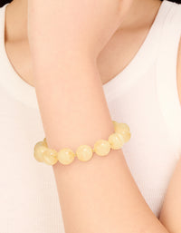 Gold Neutral Acrylic Beaded Stretch Bracelet - link has visual effect only