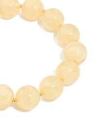 Gold Neutral Acrylic Beaded Stretch Bracelet - link has visual effect only