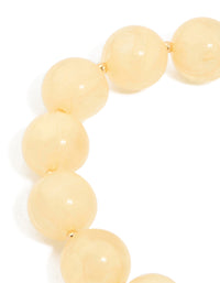 Gold Neutral Acrylic Beaded Stretch Bracelet - link has visual effect only
