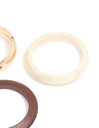 Gold, Wood & Acrylic Bangles 3-Pack - link has visual effect only