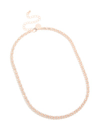Rose Gold Plated Diamante Fireball Chain Necklace - link has visual effect only