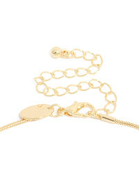 Gold Plated Puffy Square Open Pendant Necklace - link has visual effect only