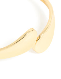 Gold Plated Curved Wrapped Hinged Bangle - link has visual effect only