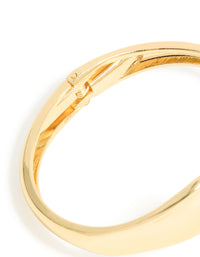 Gold Plated Curved Wrapped Hinged Bangle - link has visual effect only