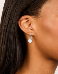 Silver Plated Cubic Zirconia Interlocking Hook Earrings - link has visual effect only
