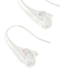 Silver Plated Cubic Zirconia Interlocking Hook Earrings - link has visual effect only