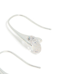 Silver Plated Cubic Zirconia Interlocking Hook Earrings - link has visual effect only
