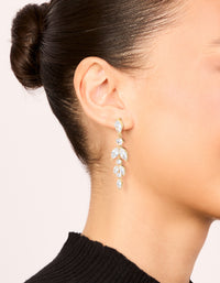 Gold Plated Cubic Zirconia Vine Medium Drop Earrings - link has visual effect only