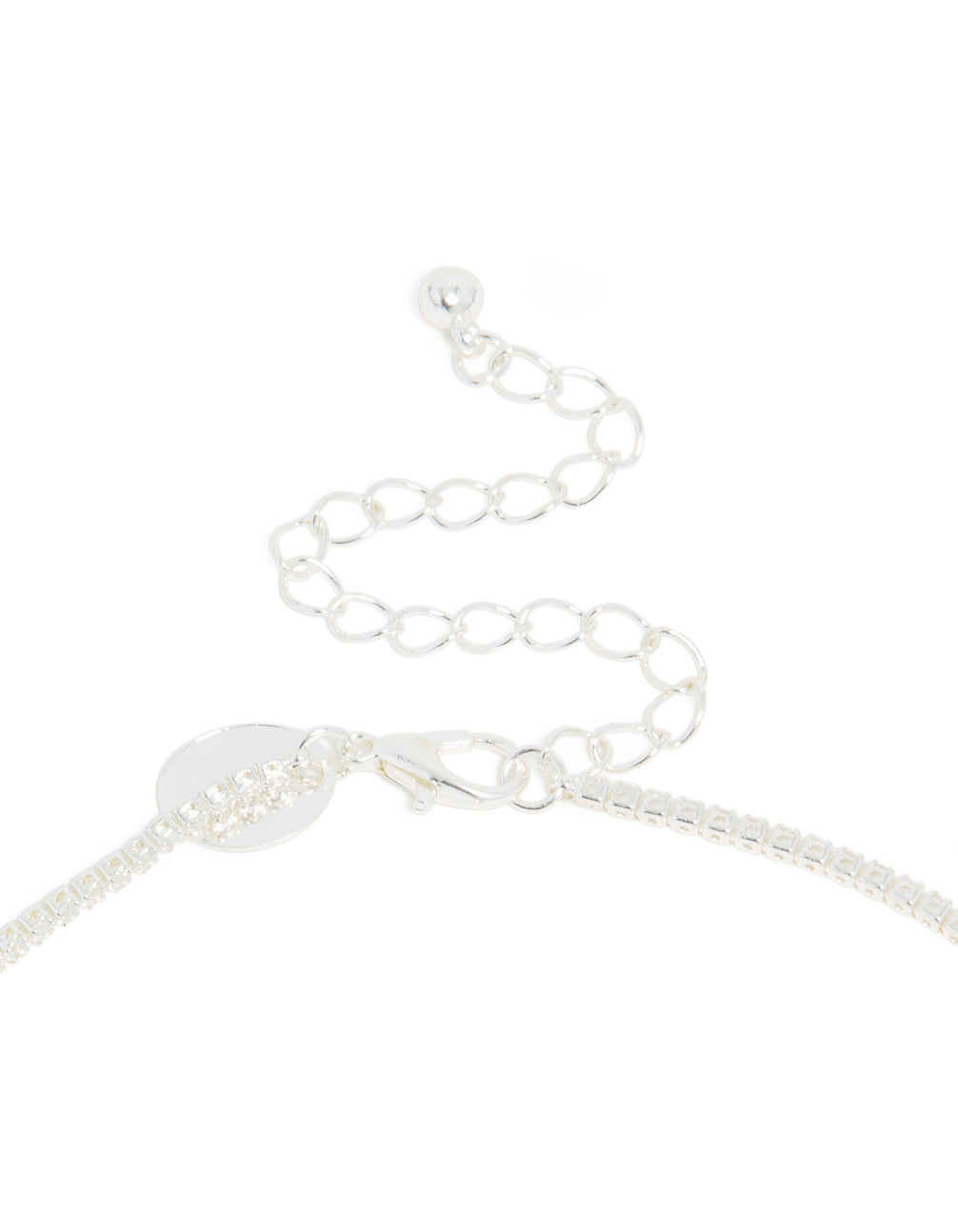 Silver Plated Cubic Zirconia Flower Y-Necklace
