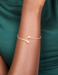 Gold Plated Cubic Zirconia Floating Wrap Bangle - link has visual effect only
