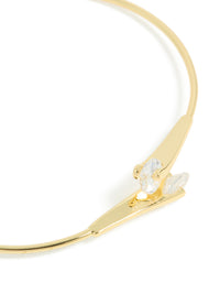 Gold Plated Cubic Zirconia Floating Wrap Bangle - link has visual effect only