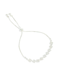 Silver Plated Cubic Zirconia Flower Detail Toggle Bracelet - link has visual effect only