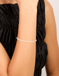 Silver Plated Cubic Zirconia Oval Tennis Bracelet - link has visual effect only