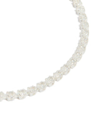 Silver Plated Cubic Zirconia Oval Tennis Bracelet - link has visual effect only