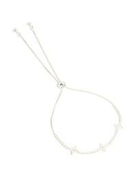 Silver Plated Cubic Zirconia Stone Flower Toggle Bracelet - link has visual effect only