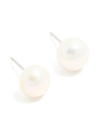 Waterproof Stainless Steel Freshwater Pearl Stud Earrings - link has visual effect only