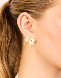 Gold Plated Brass Mixed Teardrop Earrings 2-Pack - link has visual effect only