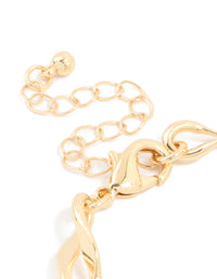 Gold Plated Brass Large Figure 8 Chain Bracelet - link has visual effect only