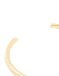 Gold Plated Brass Classic Cubic Zirconia Centre Wrist Cuff - link has visual effect only