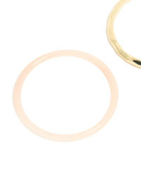 Gold Plated & Pink Acrylic Bangles 2-Pack - link has visual effect only