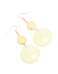 Gold Green Acrylic Circle Drop Earrings - link has visual effect only