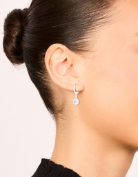 Silver Cubic Zirconia Huggie Earrings - link has visual effect only