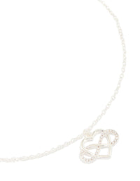 Silver Diamante Open Heart Infinity Pendant Necklace - link has visual effect only